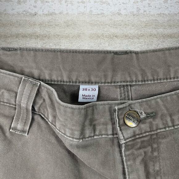 Vintage 90s Carhartt Carpenter Pants 38x28 Baggy Fit Dark Green Canvas Painters - Picture 4 of 5